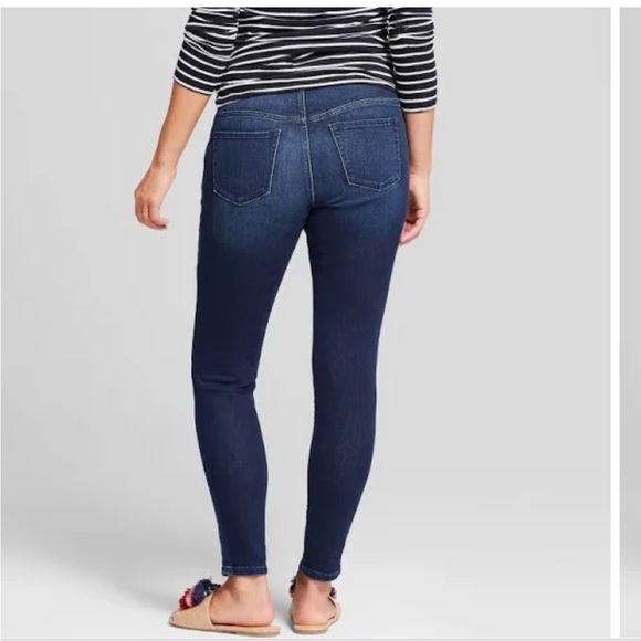ISABEL maternity over the belly skinny ENTUBADO dark wash jeans 14/32R - Picture 3 of 13